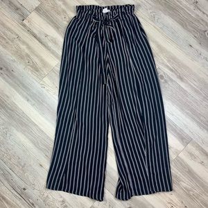 Soulmates Black Striped Paper-bag Trousers | Sz L
